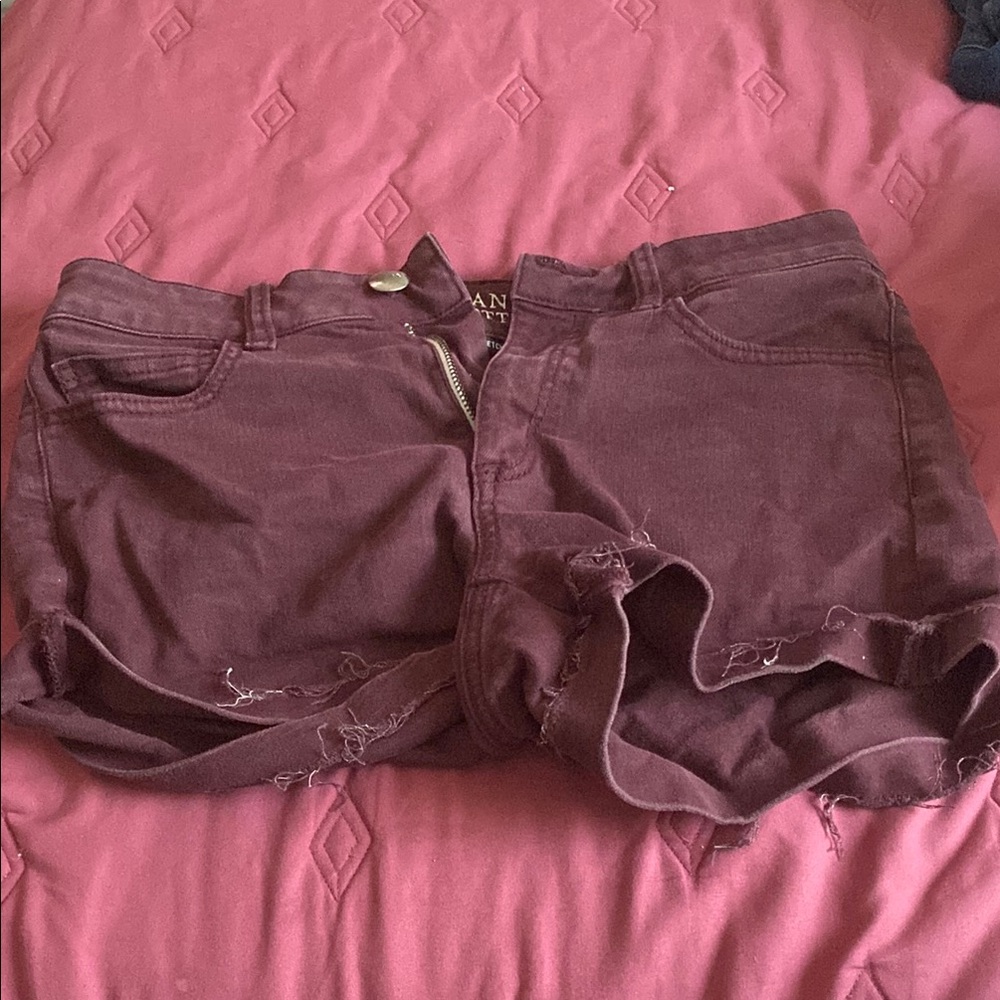 Women's Distressed Purple Shorts